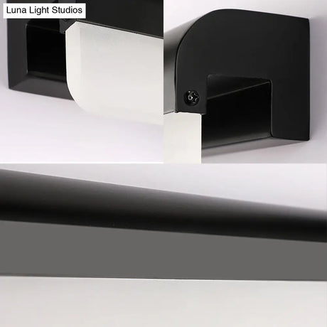 Contemporary Led Vanity Wall Sconce In White/Black Acrylic - 16/19.5/23.5 Wide