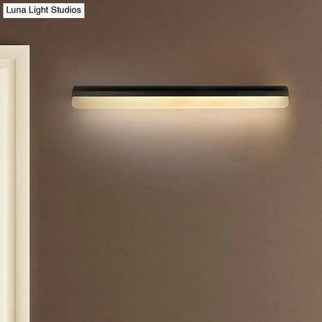 Contemporary Led Vanity Wall Sconce In White/Black Acrylic - 16/19.5/23.5 Wide