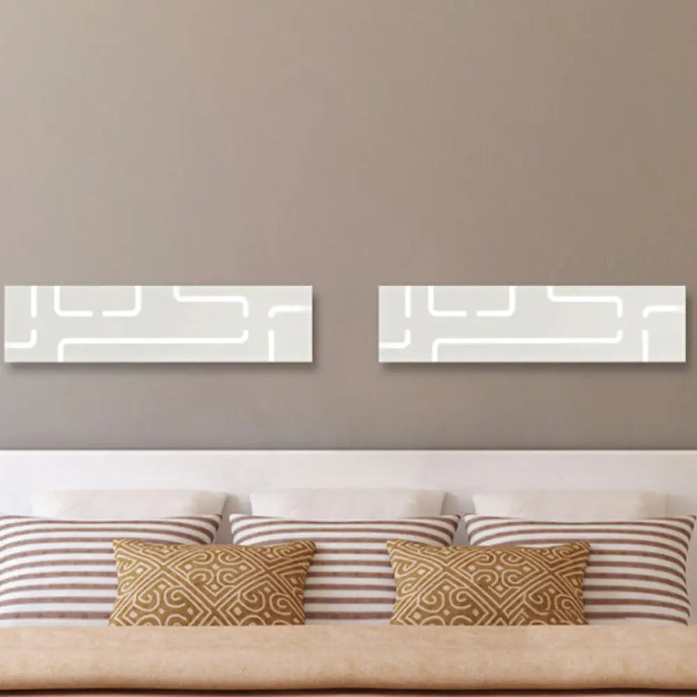 Contemporary Led Wall Sconce: 16/20.5 Wide Acrylic Rectangle - Warm/White Light For Bedroom White /
