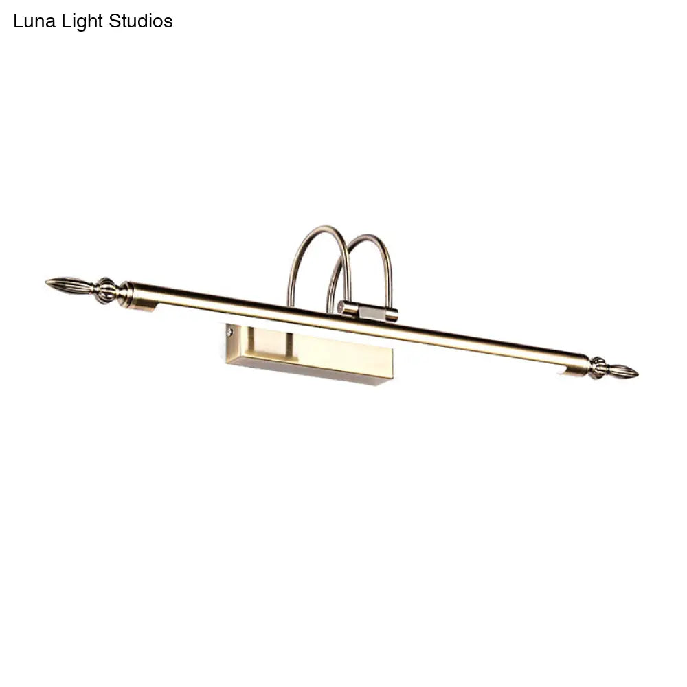 Contemporary Led Wall Sconce - Slim Metal Design 22/26/30 Wide Brass/Nickel Finish White/Warm Light