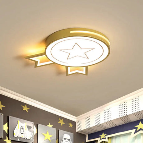 Contemporary Led White Acrylic Medal Ceiling Light Fixture In Warm/White Flushmount /