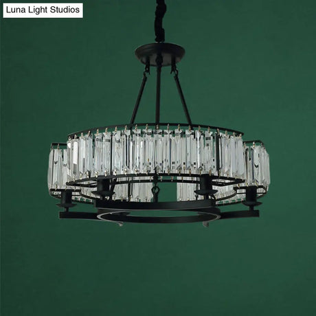 Contemporary Loop Chandelier With Crystal Prism Pendant Lighting - Ideal For Living Room