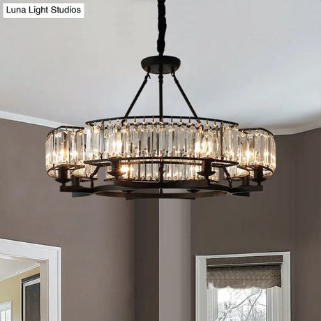 Contemporary Loop Chandelier With Crystal Prism Pendant Lighting - Ideal For Living Room
