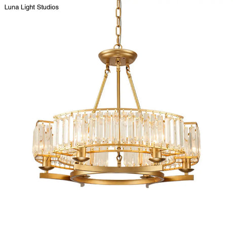 Contemporary Loop Chandelier With Crystal Prism Pendant Lighting - Ideal For Living Room