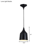 Contemporary Metal Bell Ceiling Hanging Light - Adjustable 1 Pendant In White/Black