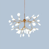 Contemporary Metal Branch Pendant Light With Led Suspension 36 / Gold