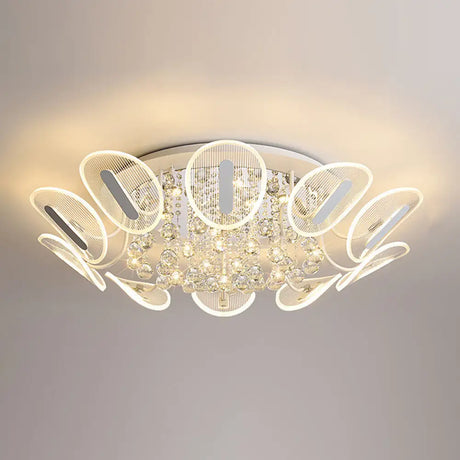 Contemporary Metal Flush Mount Ceiling Light For Bedroom Clear / 39.5 Warm