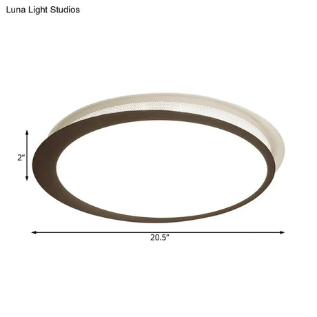 Contemporary Metal Led Ceiling Mount Lamp - Circle Flush Light Fixture With Acrylic Diffuser In