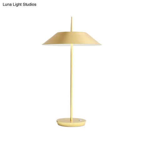 Contemporary Metal Led Cone Table Lamp - Black/White/Gold Ideal For Living Room