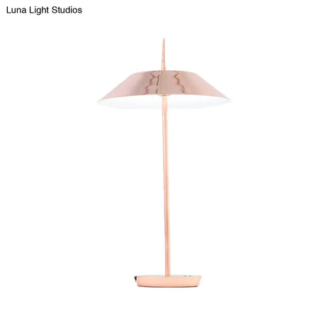 Contemporary Metal Led Cone Table Lamp - Black/White/Gold Ideal For Living Room