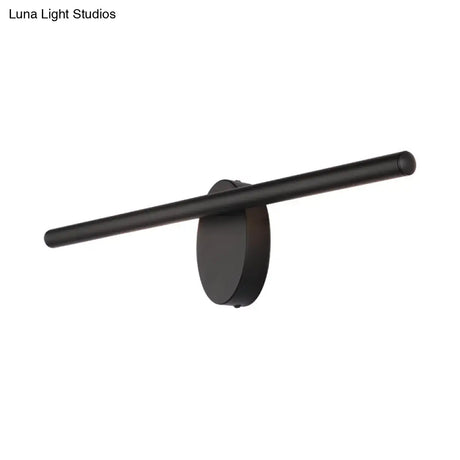 Contemporary Metal Linear Led Vanity Light Wall Sconce In Black