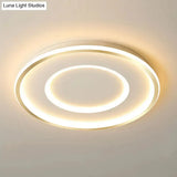 Contemporary Metal Polished Gold Led Ceiling Mount Lamp - Extra Thin Flush Light For Baby Room