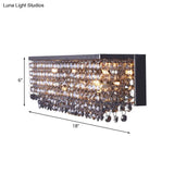 Contemporary Octagon Crystal Wall Light With Chrome Finish And 3/4 Bulbs