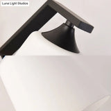 Contemporary Opal Glass Wall Sconce Light For Stair Corridors - 1 Head Bucket Shade