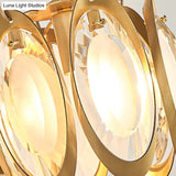 Contemporary Oval Wall Light With Clear Crystal Deco - Metallic 1-Light Fixture For Living Room