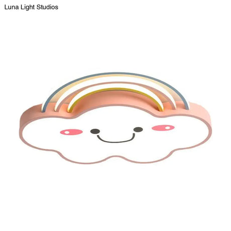 Contemporary Pink Rainbow & Cloud Led Ceiling Lamp - Acrylic Flushmount Light
Note: Seo Optimization