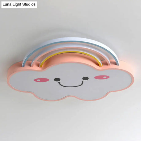Contemporary Pink Rainbow & Cloud Led Ceiling Lamp - Acrylic Flushmount Light
Note: Seo Optimization