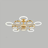 Contemporary Radial Chandelier Pendant Lighting For Living Room 10 / Brass