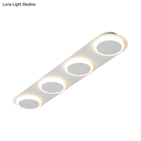 Contemporary Rectangular Acrylic Flush Mount Lamp - 3/4/5 Lights Bedroom Lighting In Warm/White