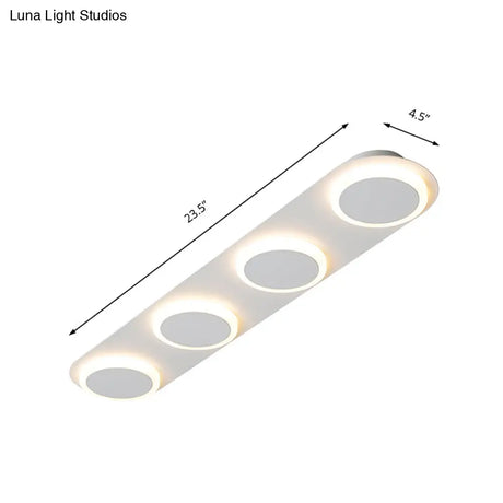Contemporary Rectangular Acrylic Flush Mount Lamp - 3/4/5 Lights Bedroom Lighting In Warm/White