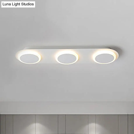 Contemporary Rectangular Acrylic Flush Mount Lamp - 3/4/5 Lights Bedroom Lighting In Warm/White