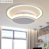 Contemporary Round Acrylic Flush Mount Ceiling Light For Living Room Décor