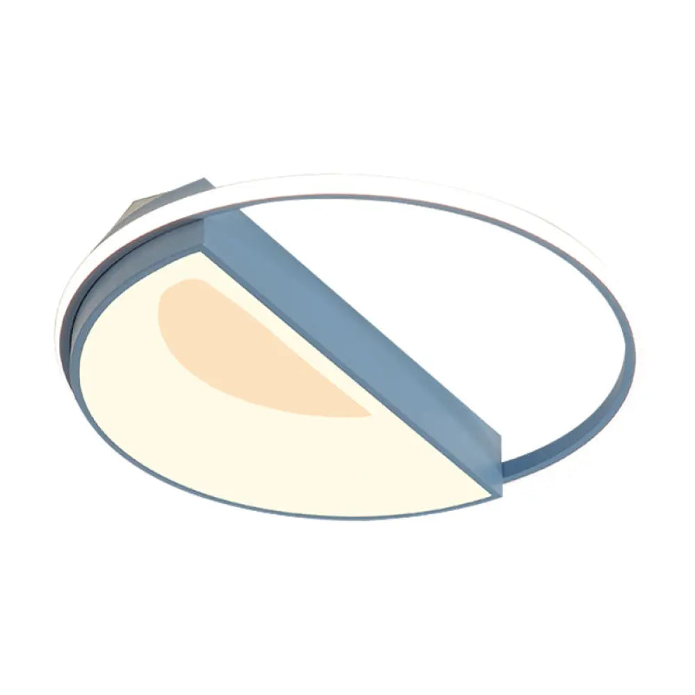 Contemporary Round Acrylic Flush Mount Lamp Led 18/21.5 Wide White/Pink/Blue For Bedroom In
