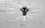 Contemporary Simple Creative Living Room Led Revolving Fireworks Ceiling Black 9 White Light