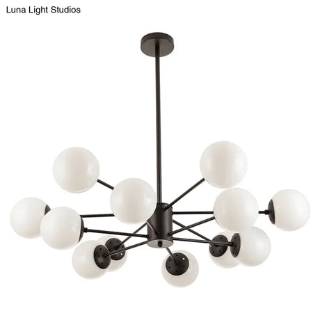 Contemporary Spherical Glass Chandelier Light For Living Room Ceiling