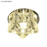 Contemporary Star - Shape Led Ceiling Fixture With Clear Crystal Accents - Warm/White/Multi Color