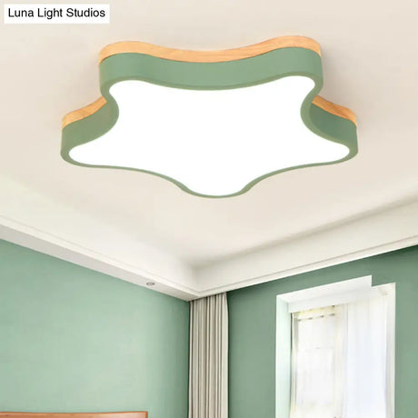 Contemporary Star-Shaped Flush Mount Acrylic Ceiling Light Fixture Green / 16.5 White