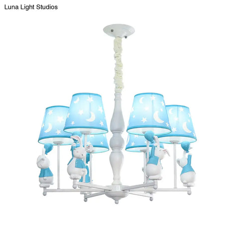 Contemporary Tapered Shade Hanging Ceiling Lamp - Stylish Fabric Light Fixture For Bedroom