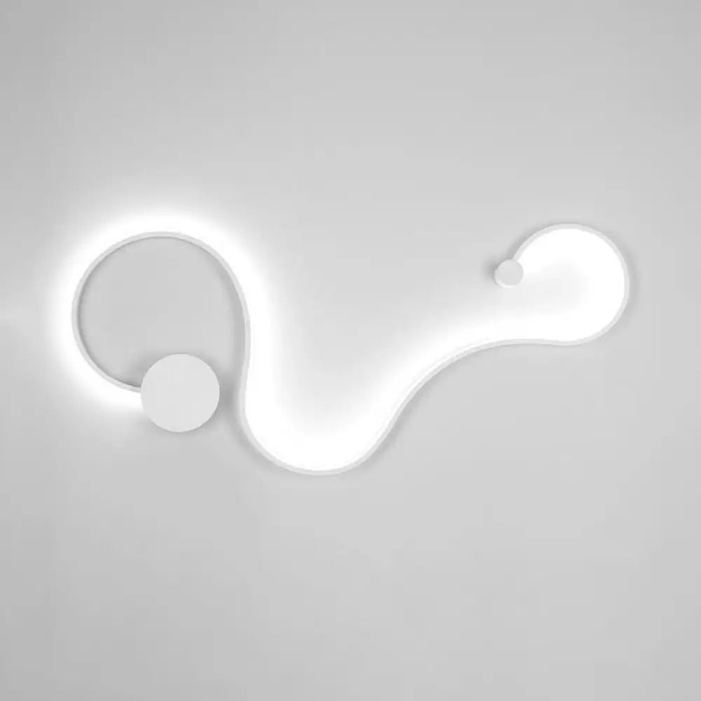 Contemporary Twist Led Wall Sconce - Black/White Warm/White Lighting White / C