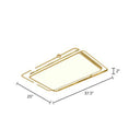 Contemporary Ultrathin Gold Flush Mount Led Ceiling Light For Bedroom / Third Gear Rectangle