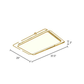 Contemporary Ultrathin Gold Flush Mount Led Ceiling Light For Bedroom / Third Gear Rectangle