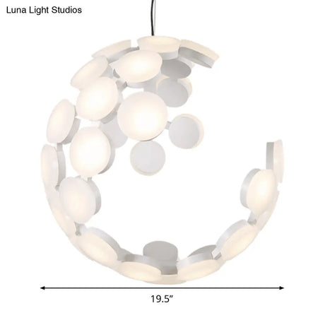 Contemporary White Acrylic Led Chandelier – Modern Hanging Ceiling Light
