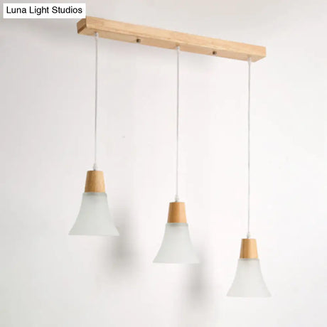 Contemporary White Glass Hanging Light With 3 Heads - Perfect For Dining Room Ceiling Lighting