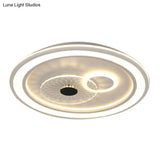 Contemporary White Led Flushmount For Bedroom With Acrylic Shade