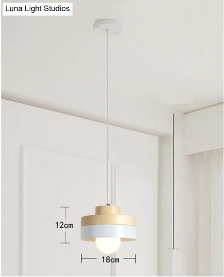 Contemporary Wood Shade Pendant Light Fixture For Dining Room Ceiling