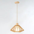 Contemporary Wood Tapered Pendant Light - Single-Bulb Corridor Suspension Fixture / 14