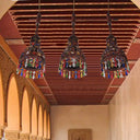 Copper Cluster Pendant Light With 3 Bulbs For Corridors - Art Deco Barn Style