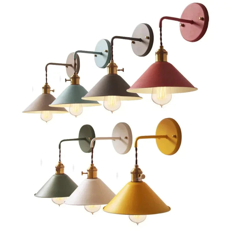 Copper Wall Lamp Nordic Lamp Macaron Wall Lamp Color Children's Room Bedside Lamp Creative Personality Wall Lamp