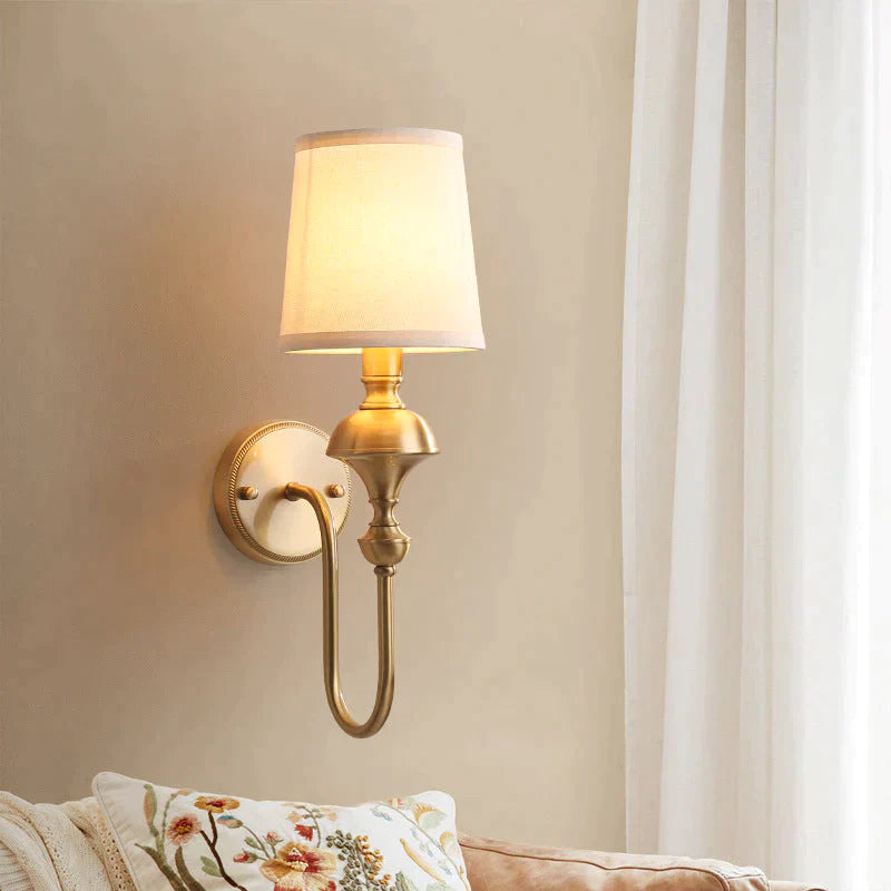 Copper Wall Lamp Simple European Living Room Background Bedroom Bedside Nordic Creative Staircase