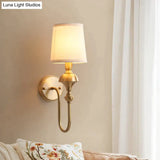 Copper Wall Lamp Simple European Living Room Background Bedroom Bedside Nordic Creative Staircase