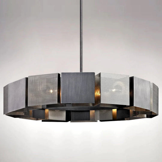 Cora Postmodern Luxury Black Metal Iron art Round Chandelier
