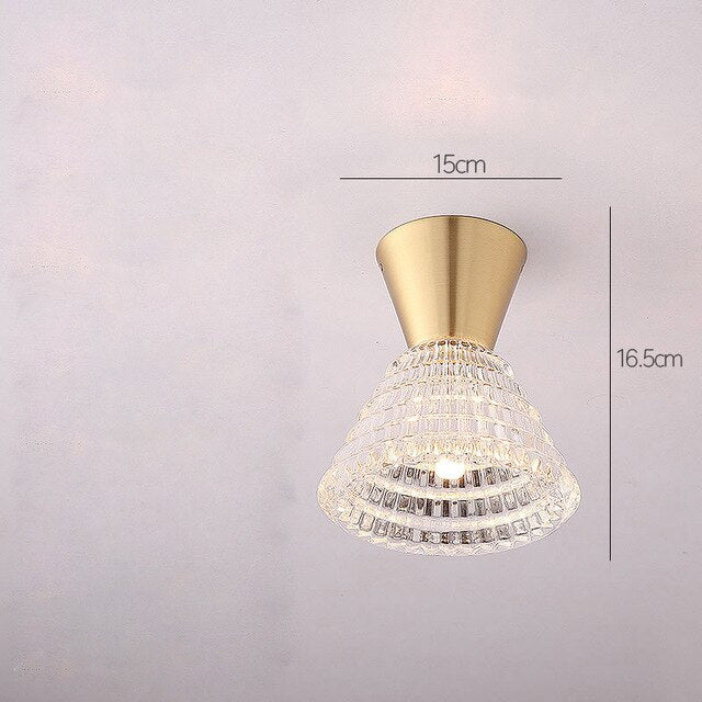 Corridor Lights Aisle Creative Nordic Minimalist Modern Balcony All Copper Crystal Ceiling Home