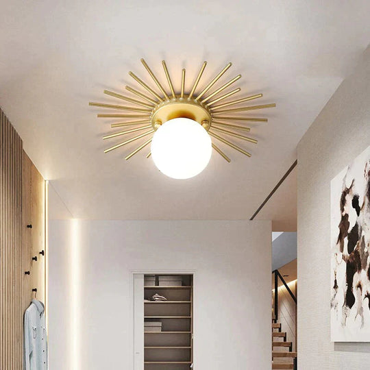 Corridor Lights Aisle Creative Nordic Minimalist Modern Balcony All Copper Crystal Ceiling Home