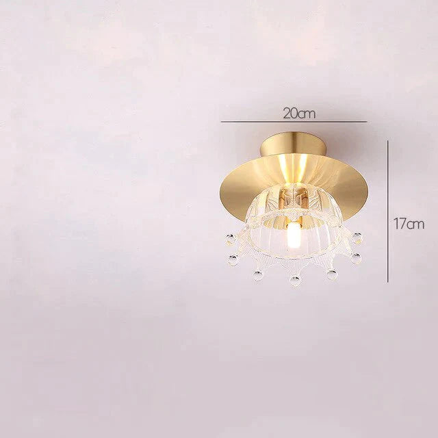 Corridor Lights Aisle Creative Nordic Minimalist Modern Balcony All Copper Crystal Ceiling Home