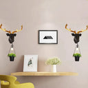Country Black Resin Sconce Light Fixture - 1 Exposed Bulb Wall Lamp With Deer Backplate Indoor Use