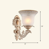 Country Style Frosted Glass Wall Lamp - Hallway Sconce Lighting Fixture 1 / Beige Bell